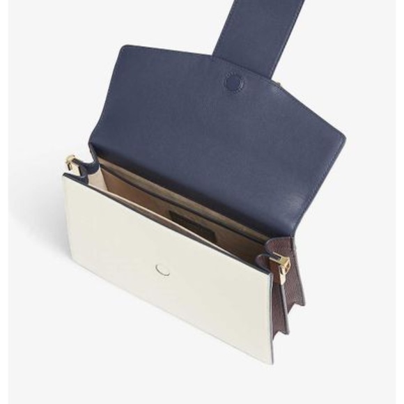 NWT STRATHBERRY crescent shoulder bag navy/ vanilla/ burgundy - Picture 3 of 8